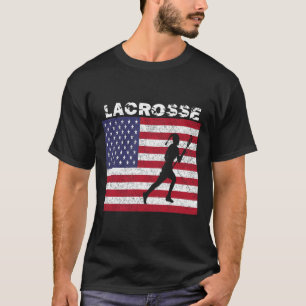 T-shirt Filles Lacrosse Usa Drapeau T Chemise Perdue Vinta