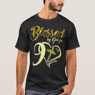 T-shirt Filles Les 90 Ans Fleur De Soleil D'Anniversaire C
