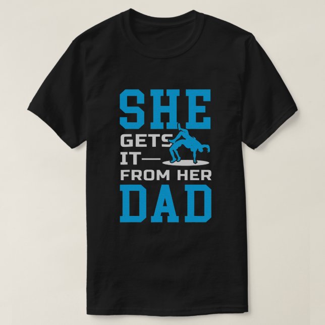 T-shirt Filles Lutter Papa Père Lutter Parents sportifs (Design devant)