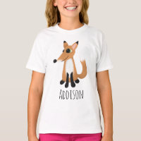 Filles mignonnes Forêt de bois Fox et nom