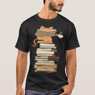 T-shirt Filles Nerds Chat Livres et Thé