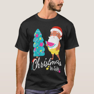 T-shirt Filles Noël En Juillet Tee Funny Père Noël Summer 