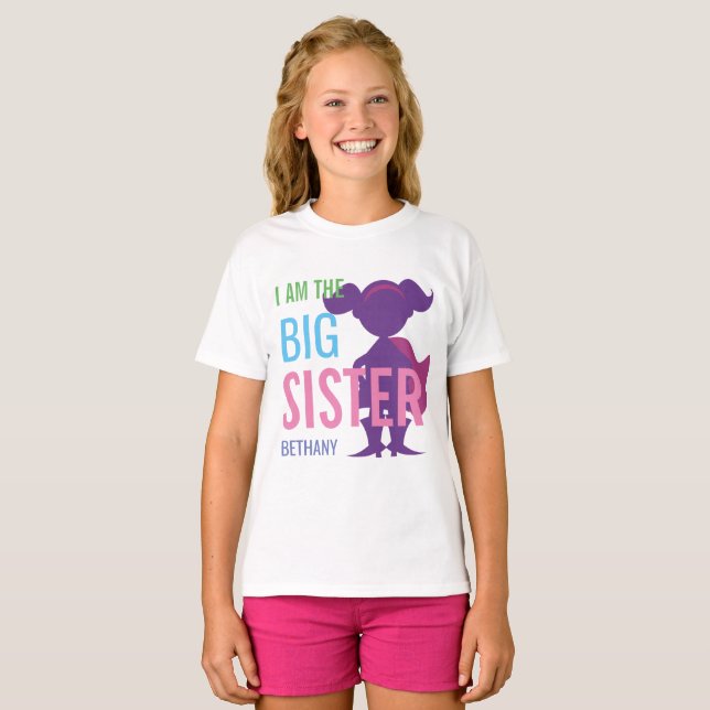 T-shirt Filles personnalisées de silhouette de super héros (Devant entier)
