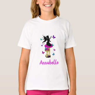 T-shirt Filles Personnalisées Nom Fairy Princess