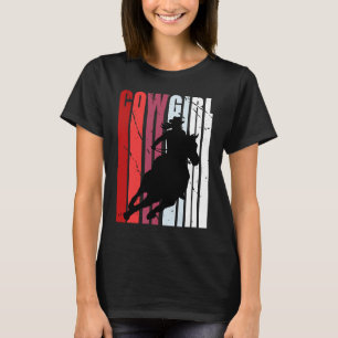 T-shirt Filles Red Rodeo Horse équitation Anniversaire Ret