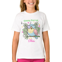 Filles "Sassy Parrot Vibes" Joli Oiseau Tropical A
