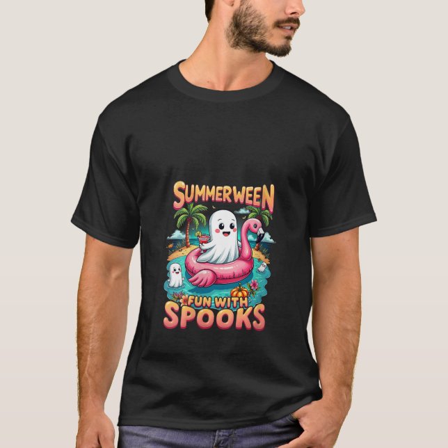 T-shirt Filles Summerween Amusant Avec Spooks Vacances Été (Devant)
