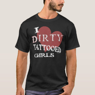 T-shirt Filles tatouées sales (foncées)
