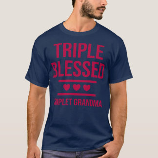 T-shirt Filles Triple Bienheureux Triplet Grandma Grandkid