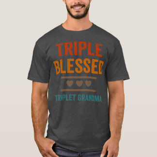 T-shirt Filles Triple Bienheureux Triplet Grandma Grandkid