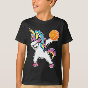 T-shirt Filles Unicorne Dabbing Basketball Joueur Fun Bbal