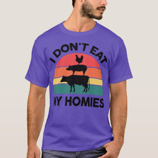 T-shirt Filles Vegan Je ne mange pas mes amis Végétarien F