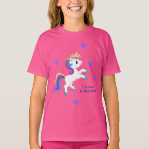 T-shirt Filles Whimsical Turquoise Unicorn Jeudi