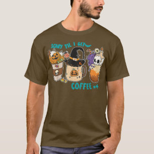 T-shirt Film D'Horreur Et Café Halloween Saison Éffrayante