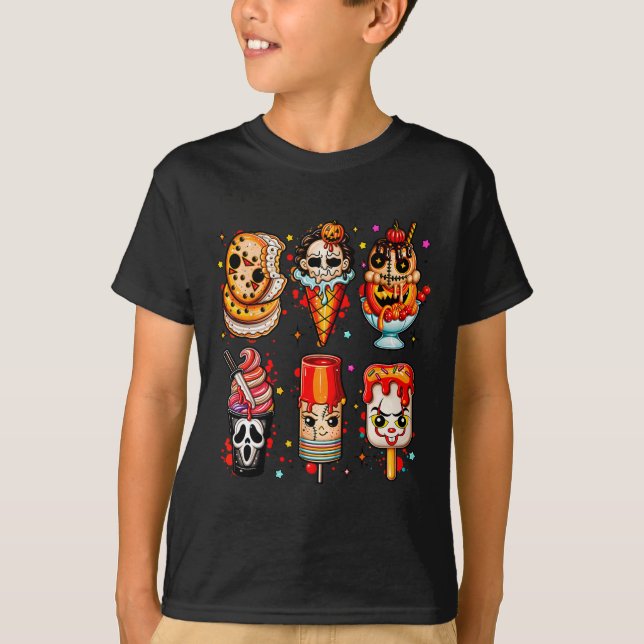 T-shirt Film d'horreur Popsicle d'été Halloween glace crèm (Devant)