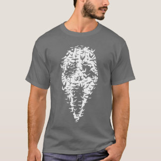 T-shirt Film d'horreur Visage effrayant Chauves-souris vin