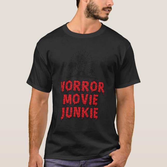 T-shirt Film Horreur Junkie Zombie Ghost Funny Halloween G (Devant)