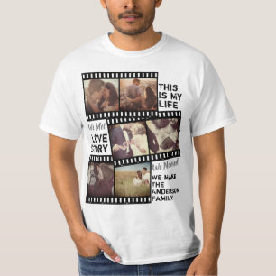 T-shirt film photo et texte personnalisés
