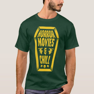 T-shirt Films d'horreur pour femmes et crânes de cercueil 