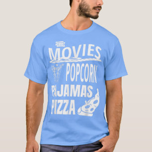 T-shirt Films Popcorn Pyjamas Pizzafunny Cinéma Lover Sna