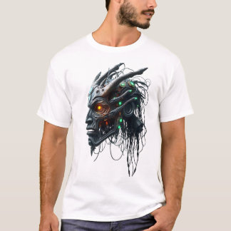 T-shirt Fils bio à visage tribal Blanc