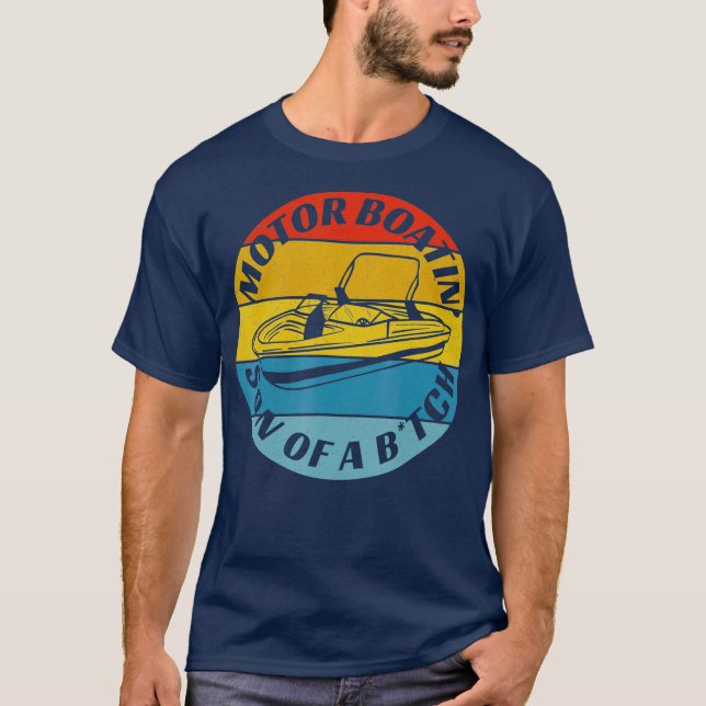T-shirt Fils de la moto d'un btch drôle Motorboatin (Devant)