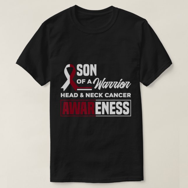 T-shirt Fils D'Un Guerrier Soutien Tête Orale Et Cancer Du (Design devant)