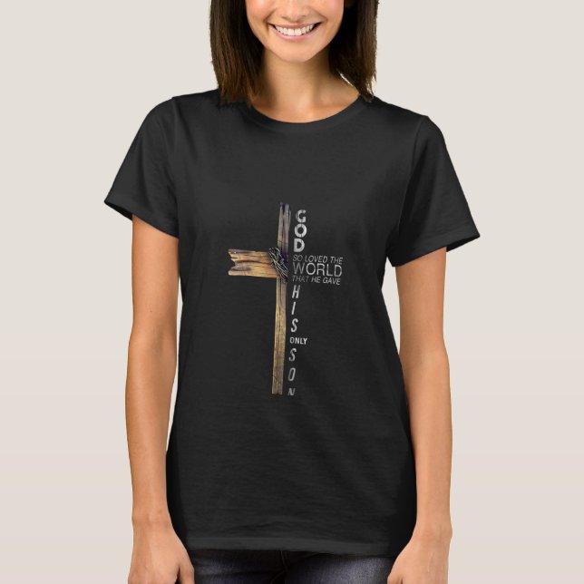 T-shirt Fils Fils De Dieu Jésus Christ Croix Chrétienne 9  (Devant)