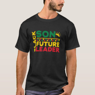 T-shirt Fils Noir Leader du Futur Histoire Noire Afro Afri