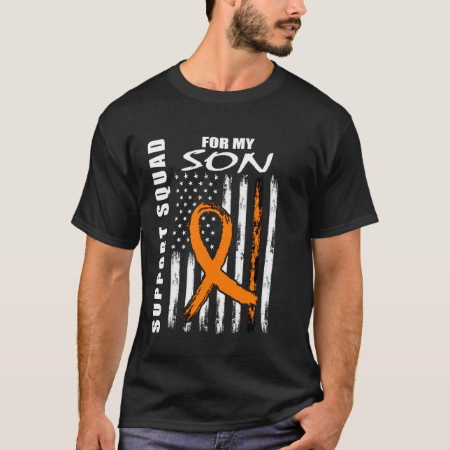 T-shirt Fils Supporter du Drapeau de Sensibilisation à la  (Devant)