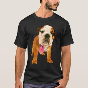 T-shirt Filtre à peinture à l'huile mignonne Chien taureau