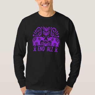 T-shirt Fin Alz Je Porte Violet Alzheimer Sensibilisation