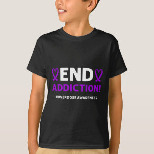 T-shirt Fin de la dépendance ! Ruban Violet. Sensibilisati