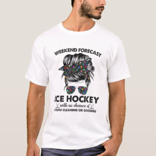 T-shirt Fin De Semaine Prévision Hockey Sur Glace Sans Auc