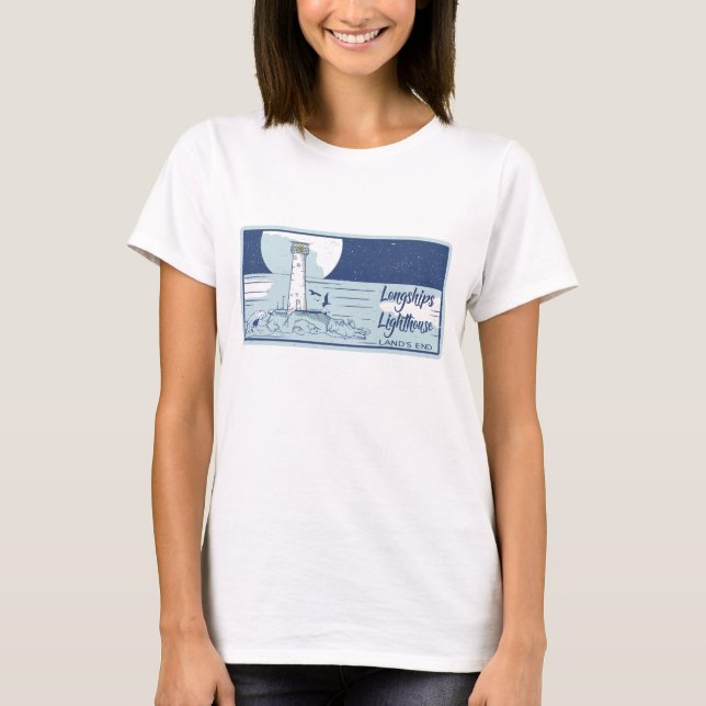 T-shirt Fin des terres du phare de Longships (Devant)