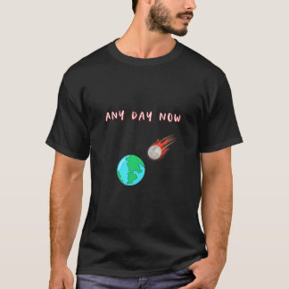 T-shirt Fin Drôle De La Comète Mondiale Touchant La Terre 
