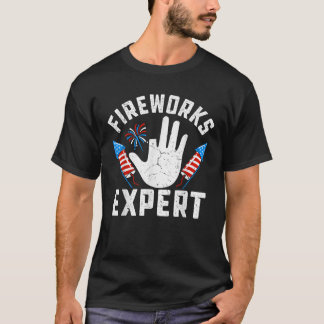 T-shirt Finger Fireworks Expert 4 juillet amusant manquant