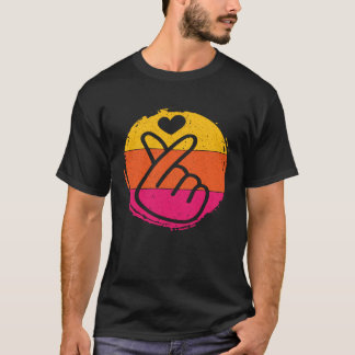 T-shirt Finger Hearts Korean K Pop K Drama Love Saranghae