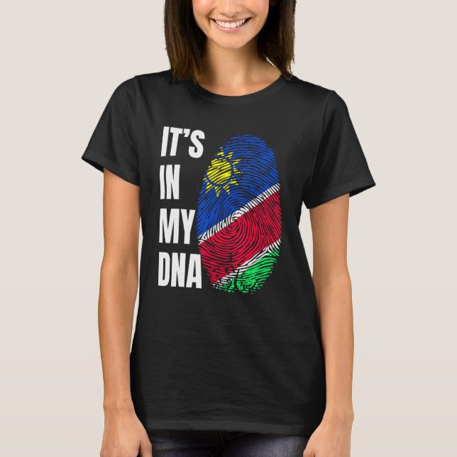 T-shirt Fingerprint DNA Biometry Namibia Flag (Devant)