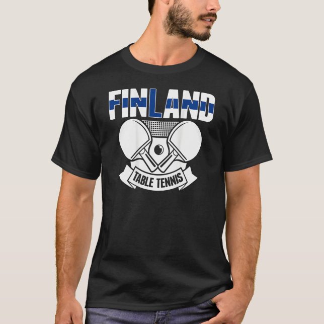T-shirt Finland Table Tennis   Support Finnish Ping Pong T (Devant)