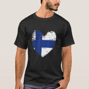 T-shirt Finlande Coeur Finnois Drapeau Finnois Fierté