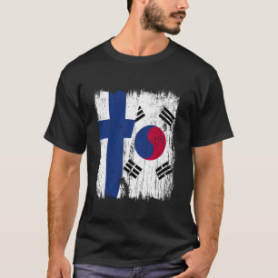 T-shirt Finlande Corée du Sud Drapeau demi Finlandais Sud-