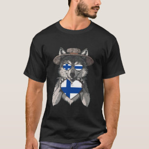 T-shirt Finlande Drapeau Wolf Heart Finnois Fierté Finnois