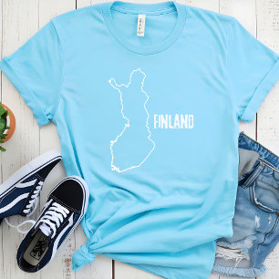 T-shirt Finlande Plan de pays Plan de la ligne frontière f