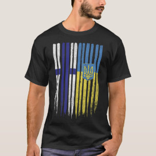 T-shirt Finlande Ukraine Drapeau finlandais ukrainien
