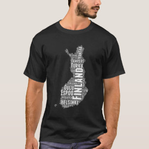 T-shirt Finlande Word Cloud Pays Carte