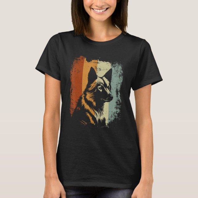 T-shirt Finnish Spitz Dog Retro Design (Devant)