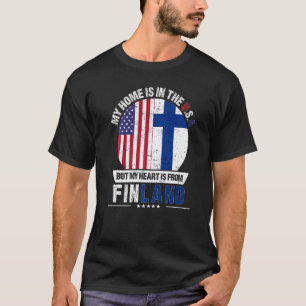 T-shirt Finnois American Patriot Heart Est De Finlande Gro