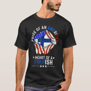 T-shirt Finnois Amérique Fierté Pays Étranger Fin