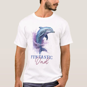 T-shirt Fintastic Papa Moderne Rustique Aquarelle Douche